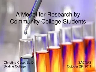 A Model for Research by Community College Students