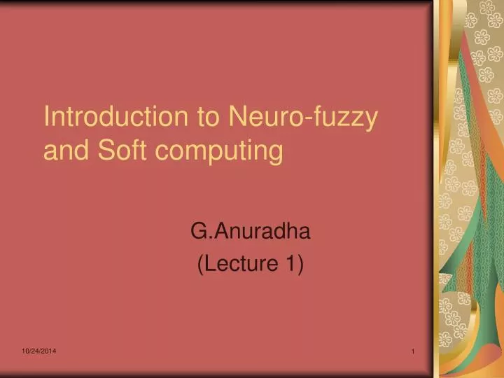 introduction to neuro fuzzy and soft computing