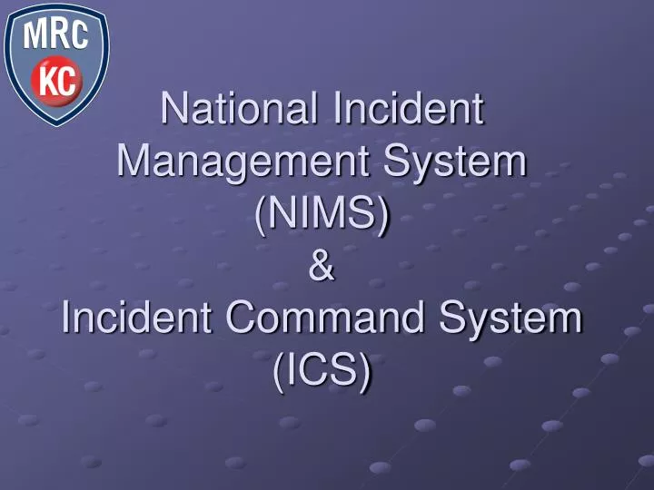 national incident management system nims incident command system ics