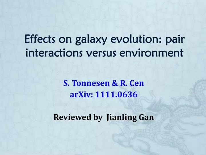 effects on galaxy evolution pair interactions versus environment