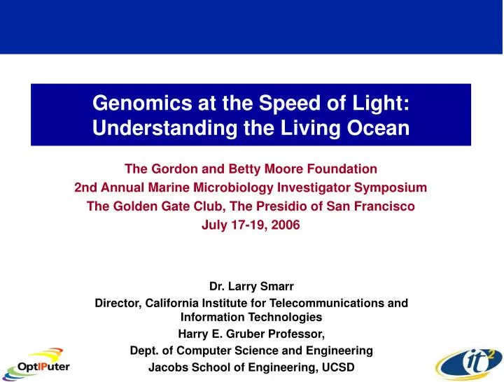 genomics at the speed of light understanding the living ocean