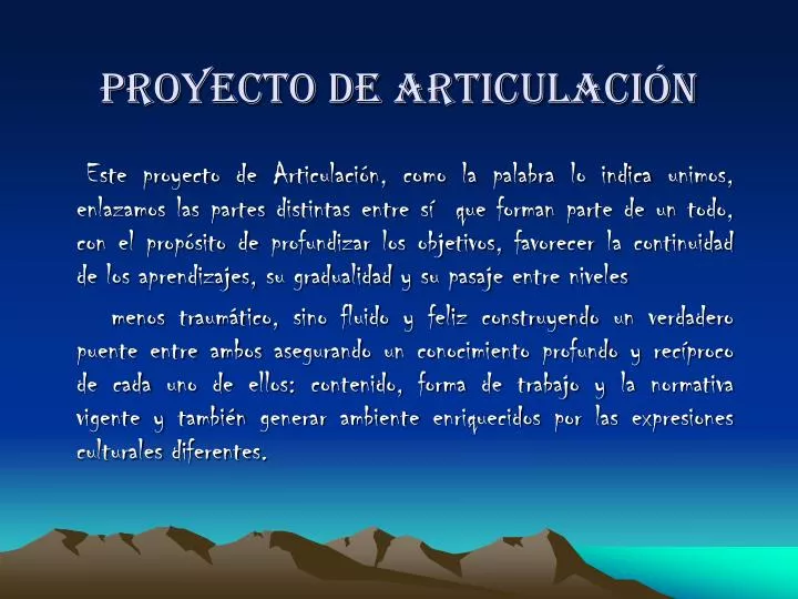 proyecto de articulaci n