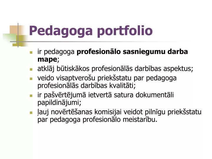 pedagoga portfolio