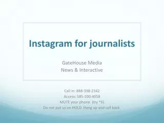 Instagram for journalists
