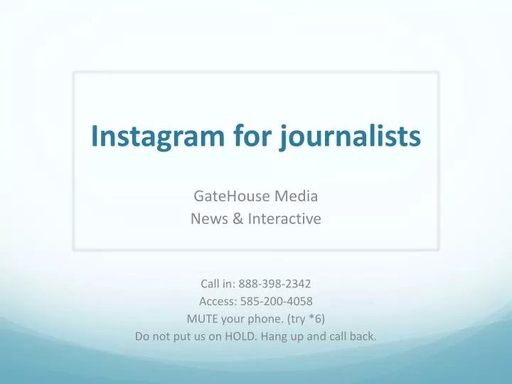 instagram for journalists