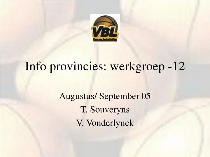 info provincies werkgroep 12