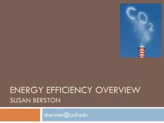 Energy Efficiency overview susan berston