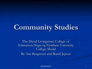 Community Studies