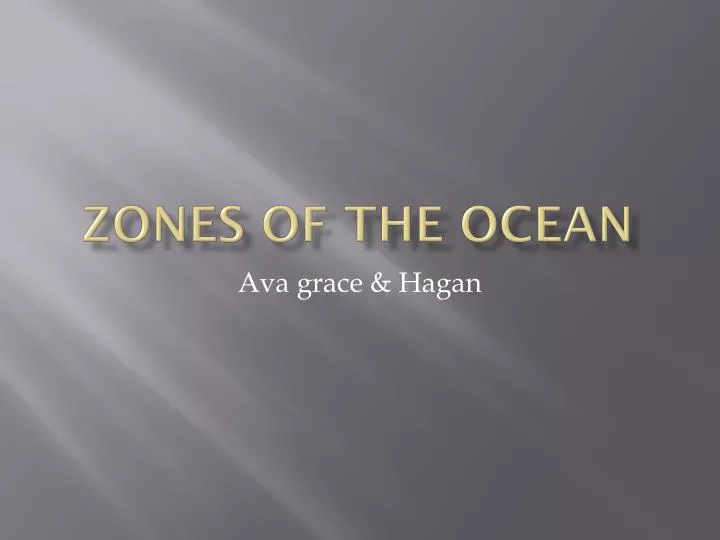 zones of the ocean