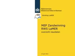 MEP Zandwinning RWS LaMER