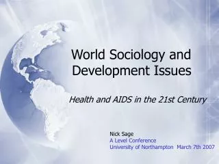 World Sociology and Development Issues