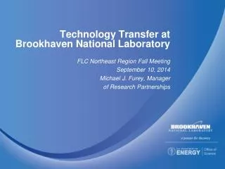 Technology Transfer at Brookhaven National Laboratory
