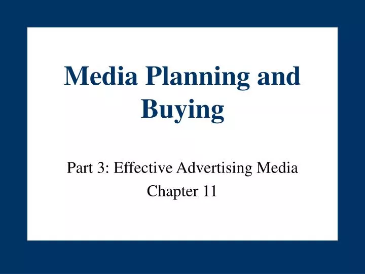 media planning and buying