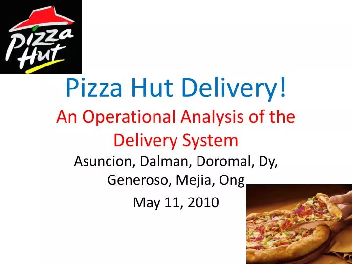 pizza hut delivery an operational analysis of the delivery system