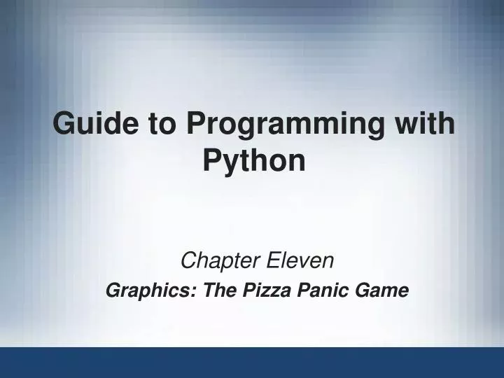 guide to programming with python