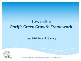 Towards a Pacific Green Growth Framework