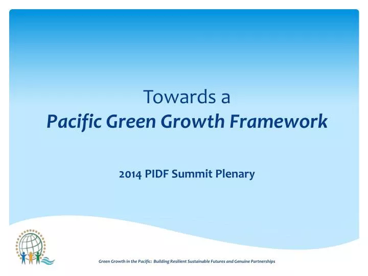 towards a pacific green growth framework