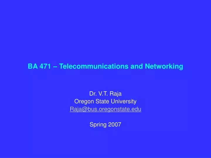 ba 471 telecommunications and networking