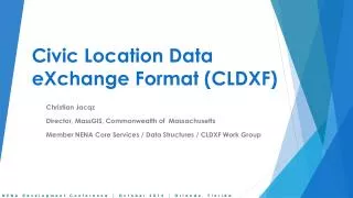 Civic Location Data eXchange Format (CLDXF)