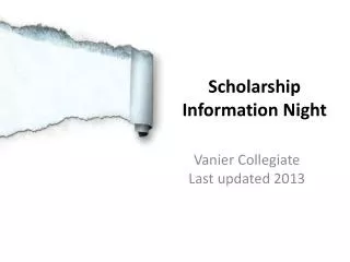 Scholarship Information Night