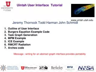 Uintah User Interface Tutorial