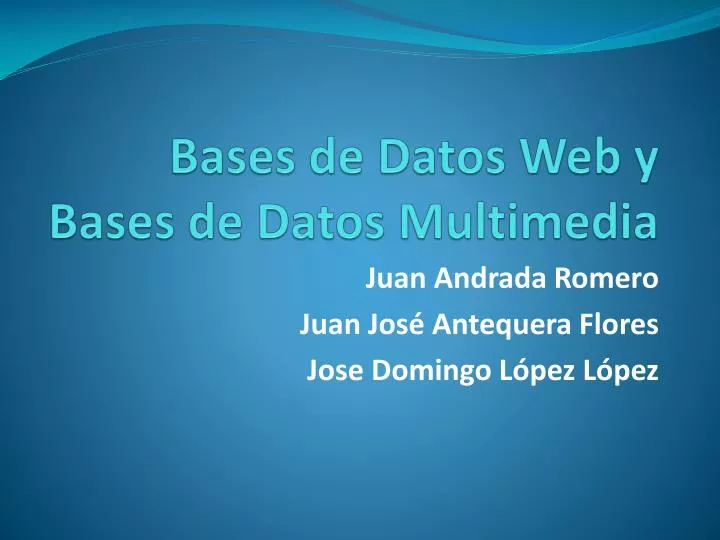 bases de datos web y bases de datos multimedia