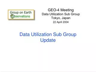 Data Utilization Sub Group Update