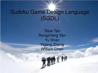 Sudoku Game Design Language (SGDL)