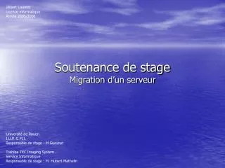 Soutenance de stage Migration d’un serveur