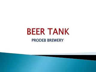 Beer Tank for Brewery Process