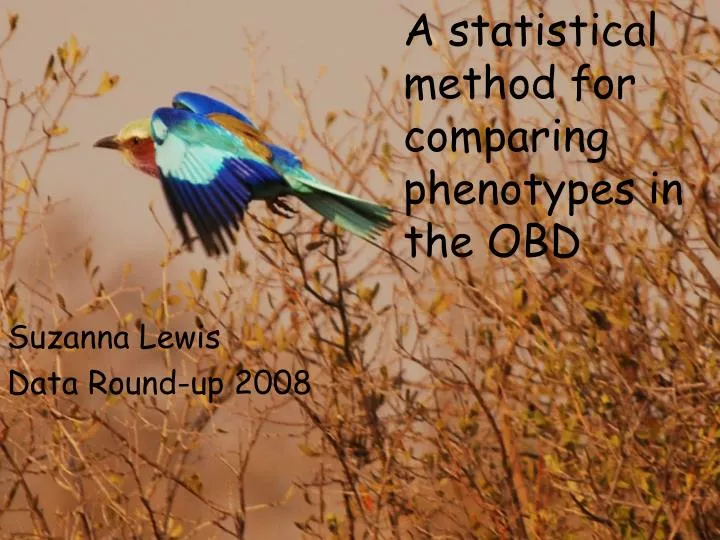 a statistical method for comparing phenotypes in the obd