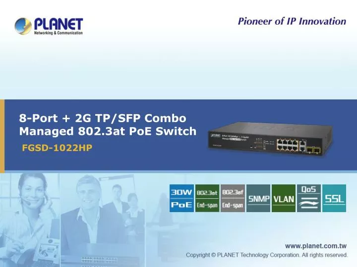 8 port 2g tp sfp combo managed 802 3at poe switch