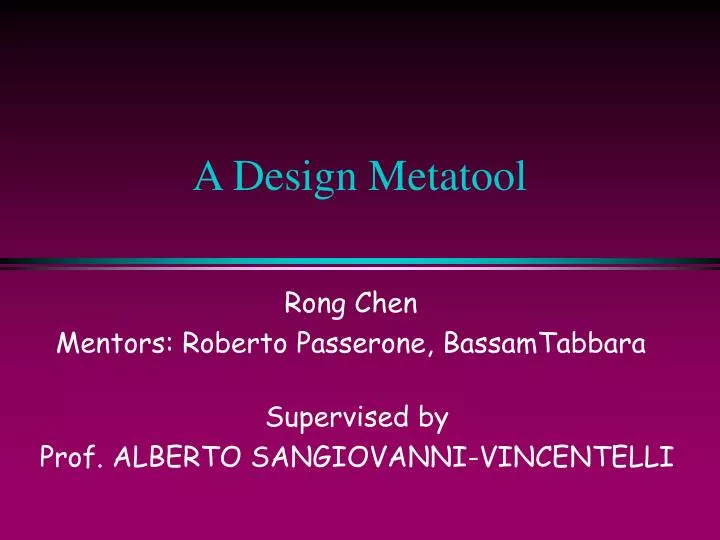 a design metatool