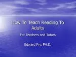 How To Teach Reading To Adults - slide 1