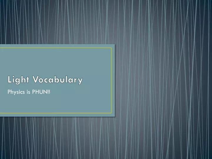 light vocabulary