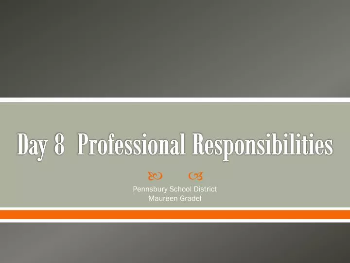 day 8 professional responsibilities