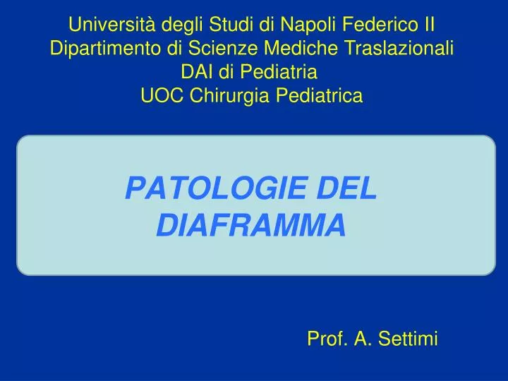 patologie del diaframma