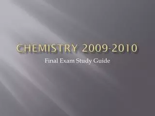 Chemistry 2009-2010