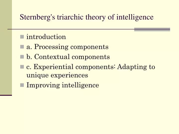 sternberg s triarchic theory of intelligence