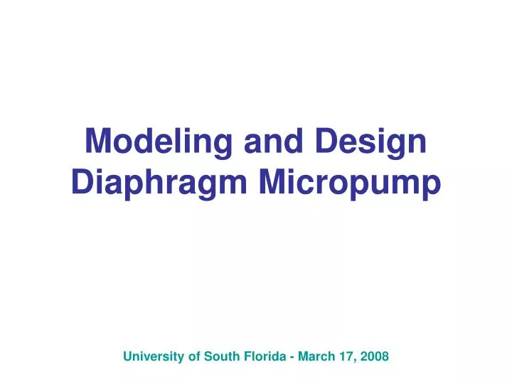 modeling and design diaphragm micropump