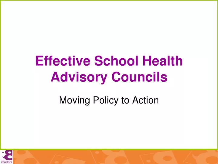 effective school health advisory councils