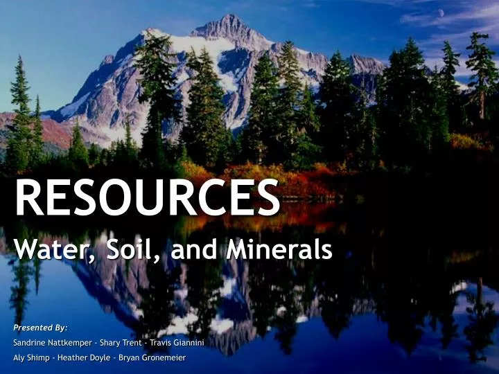 resources water soil and minerals