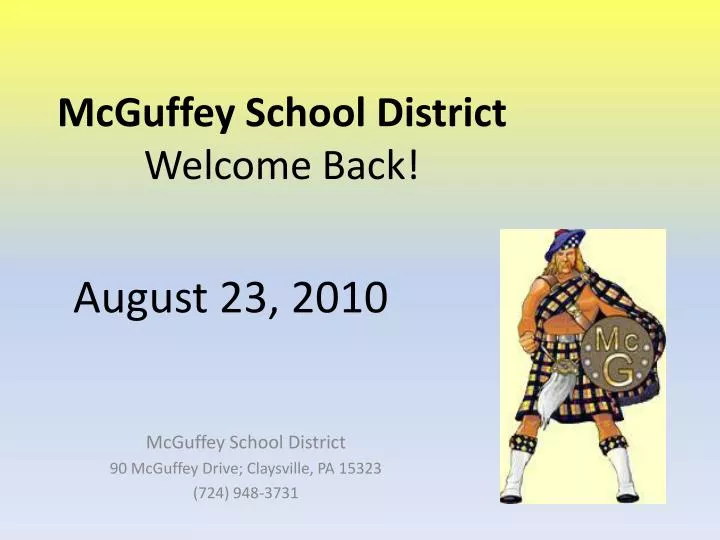 mcguffey school district welcome back