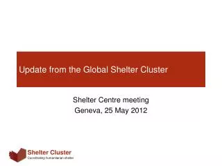 Update from the Global Shelter Cluster