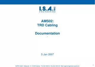 AMS02: TRD Cabling Documentation