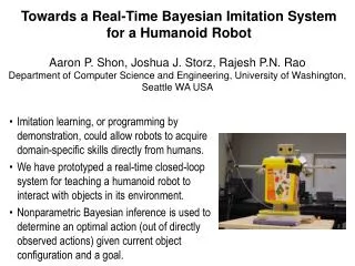 Towards a Real-Time Bayesian Imitation System for a Humanoid Robot