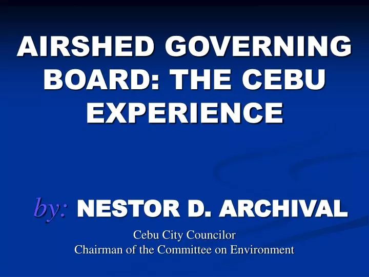 airshed governing board the cebu experience