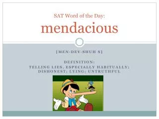 SAT Word of the Day: mendacious