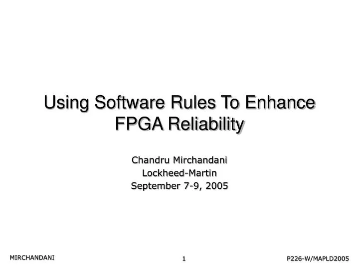 using software rules to enhance fpga reliability