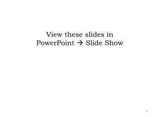 View these slides in PowerPoint  Slide Show